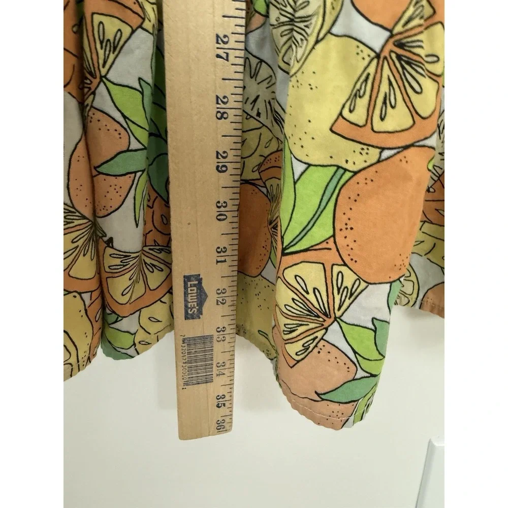 Peyton & Parker Citrus Fruit Print Dress Size S Tiered Boho Peasant 100% Cotton